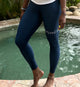 Exclusive "Garter Belt" Navy Women's Spandex Leggings