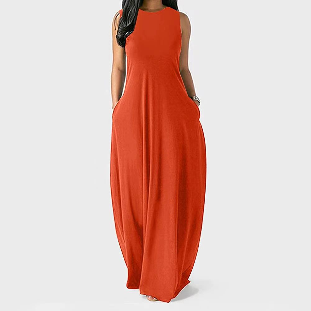 Royal Comfort Solid Maxi-Dress
