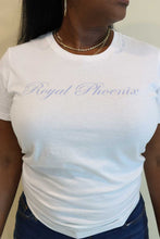 Load image into Gallery viewer, &quot;Royal Tee&quot; Sublimation White Tee - White &amp; Blue