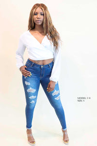 Perfect Blues Distressed Women's Jeans
